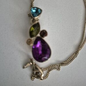 Avon Purple and Blue Pendant Necklace